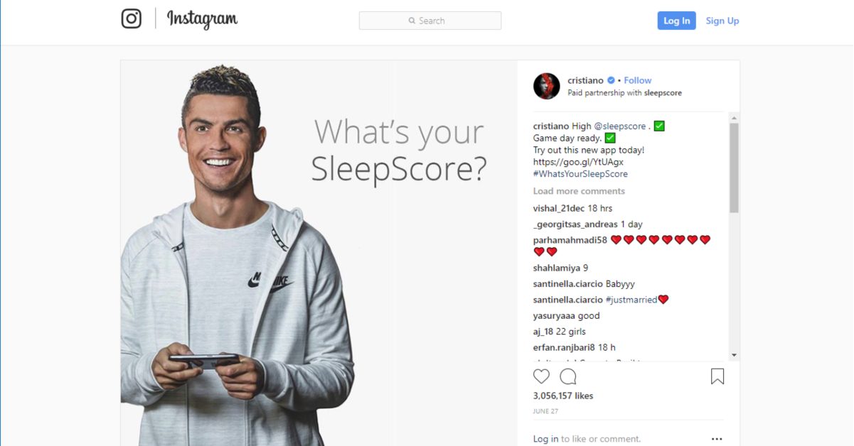 Sponsored Instagram Posts Ronaldo's Global Popularity -